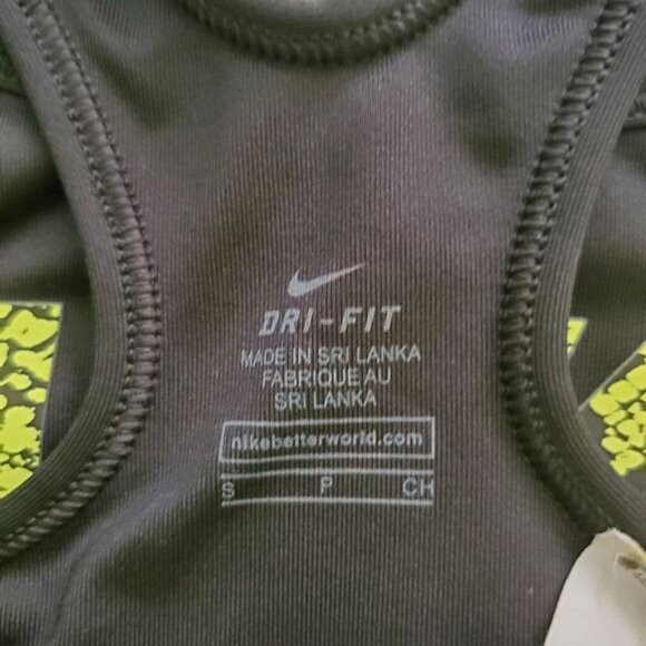 Nike Dri-Fit sport bra womens athletic black/Neon Color Size Small activewear - Picture 5 of 7